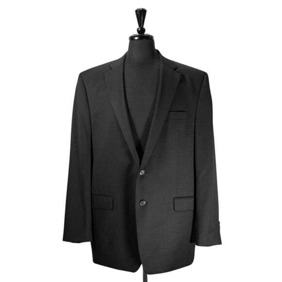 Ralph Lauren Other - Ralph Lauren Mens Blazer Black 100% Wool 2 Button Lined Jacket Sport Coat 46L